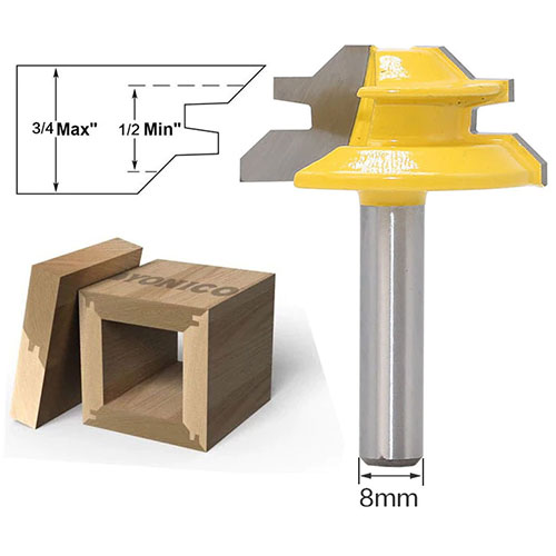 45 Degree Lock Miter Router Bit