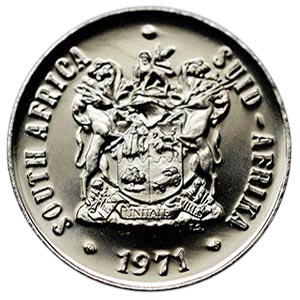 1971 South Africa 50c proof nickel