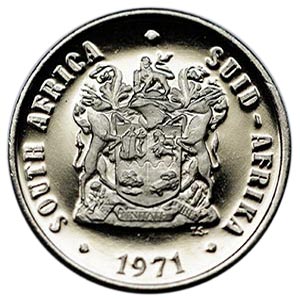 1971 SA 10c proof nickel