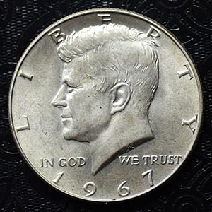 1967 USA Kennedy half dollar 90% silver